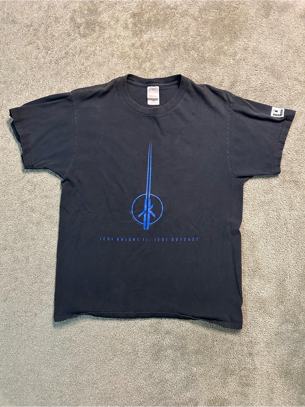 Vintage 2002 Jedi Survivor Outcast 2 GameCube Video Game Promo T Shirt Large